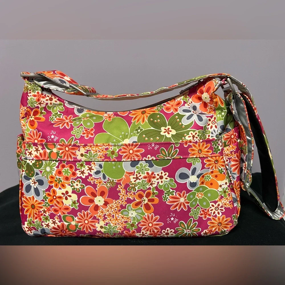 JUJUBE HoBo Be MACHINE WASHABLE Perky Floral DIAPER BAG Changing Pad Maternity